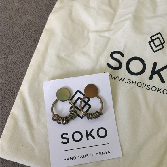 Soko brass fringe drop earrings - Picture 2 of 2